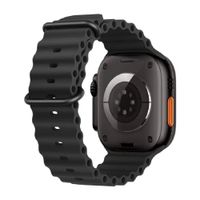 Correa Ocean Ultra OEM para Apple Watch 44/45/46/49 mm, silicona, hebilla negra ajustable, negro